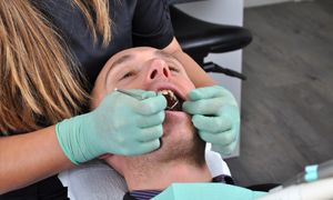 Man receiving dental work