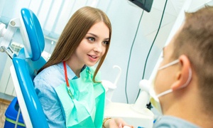 Woman at a dental implant consultation