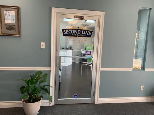 Front door of Second Line Family Dentistry in Metairie