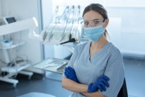 Dentist wearing mask